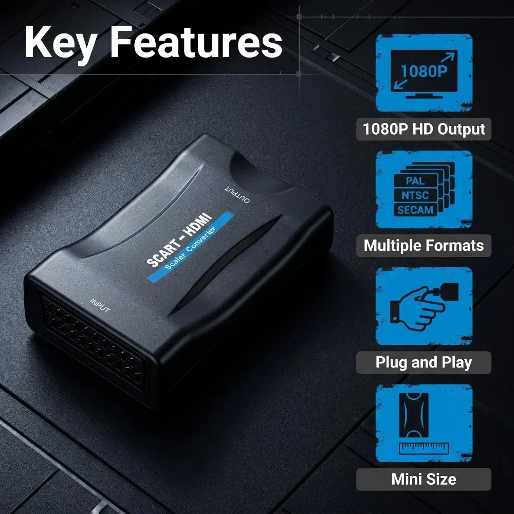 Converter Adapter with USB Cab - Scart To Hdmi review and price
