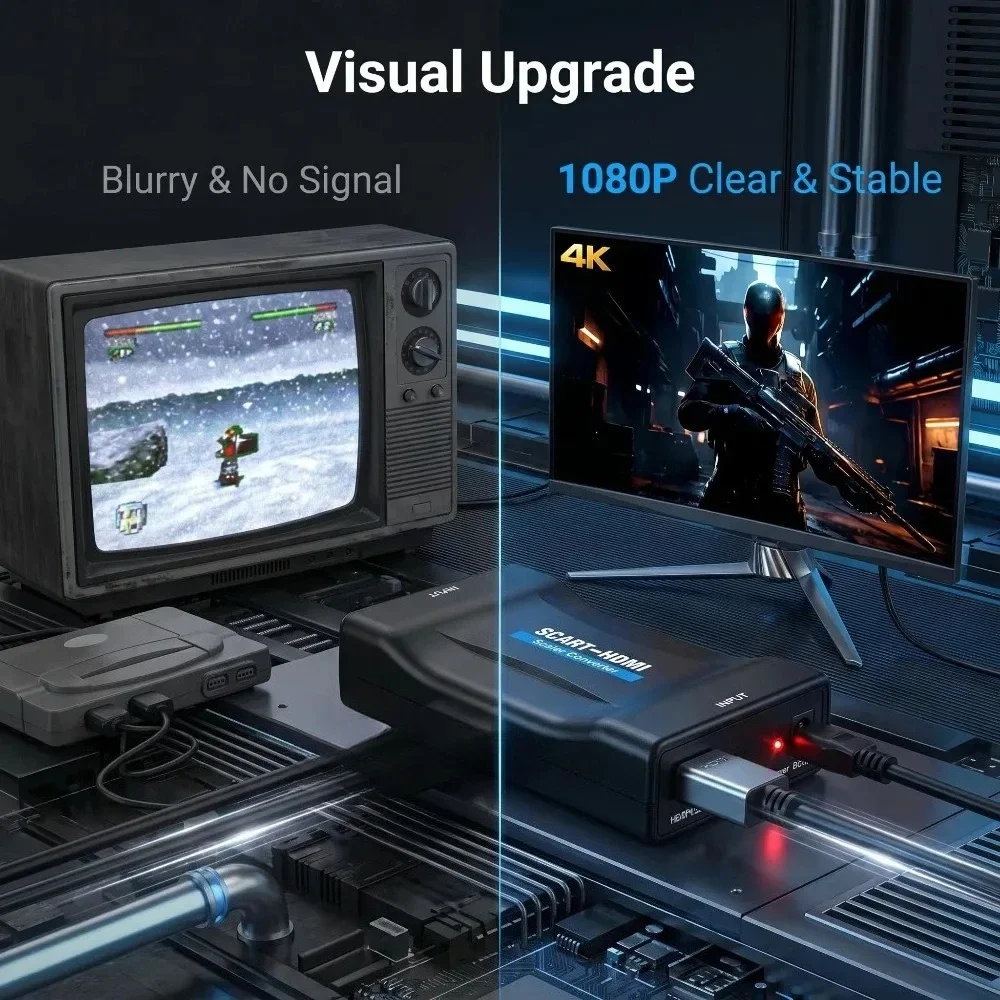 Converter Adapter with USB Cab - Scart To Hdmi review and price
