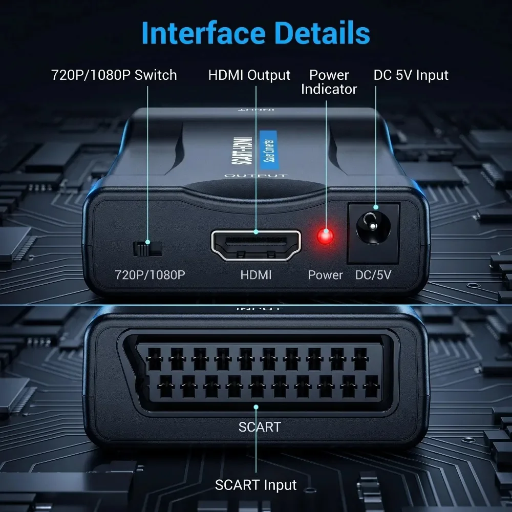 Converter Adapter with USB Cab - Scart To Hdmi review and price
